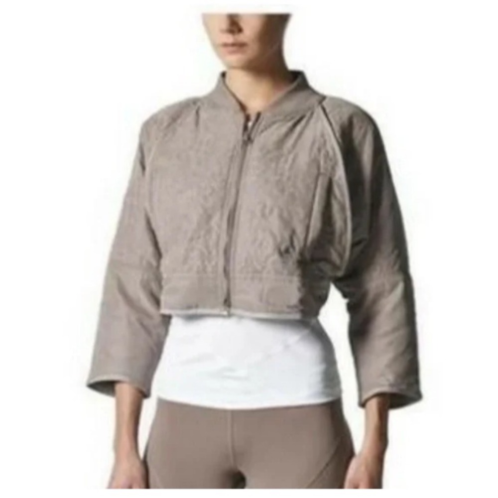 Stella McCartney for Adidas Cropped Studio/Yoga Bomber Jacket Quilted Purple XS